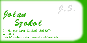 jolan szokol business card